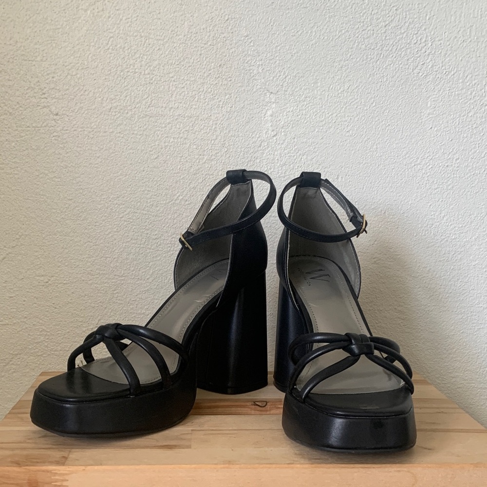 WORTHINGTON Ellsworth Slingback Chunky Heel Platform Black 7.5 - Picture 2 of 13